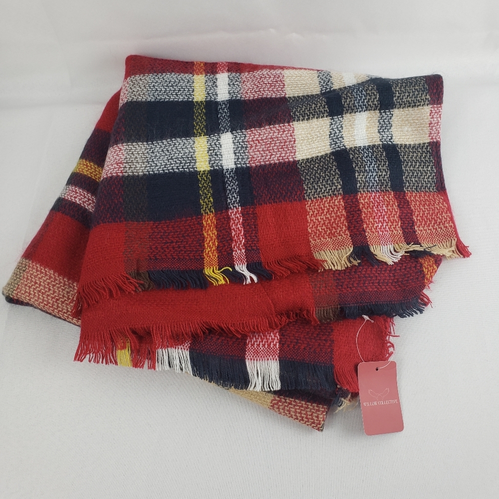 Willow Collective Blanket Scarf in Fall Festive colors NWT